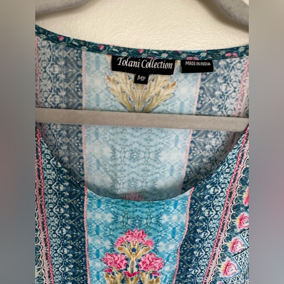 Tolani Blue and Pink women’s  bohemian caftan/Tunic 100% modal size MP - Picture 3 of 10
